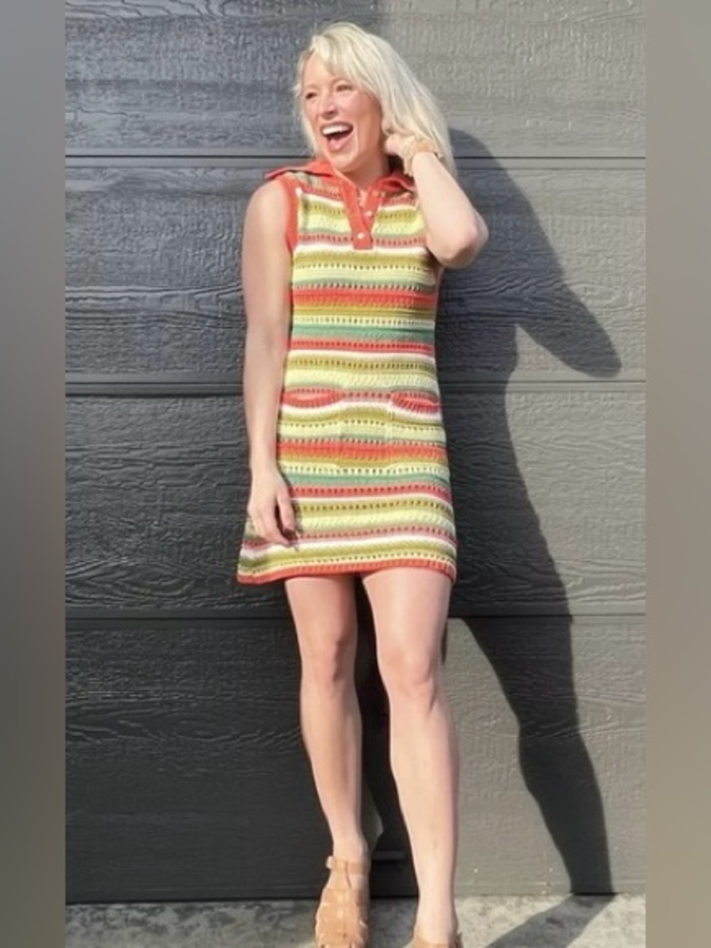 Zara Multi-Color Striped Knit Mini Dress